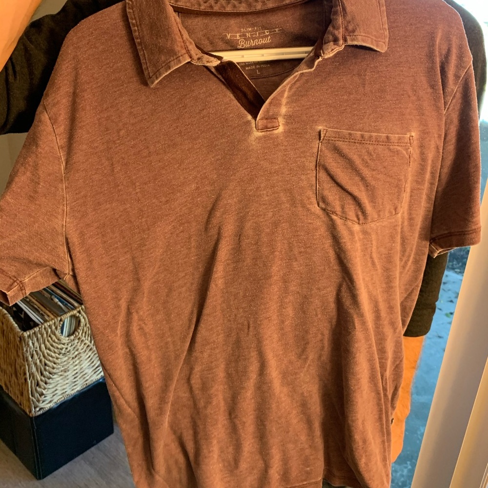 Lucky brand burgundy dress shirt